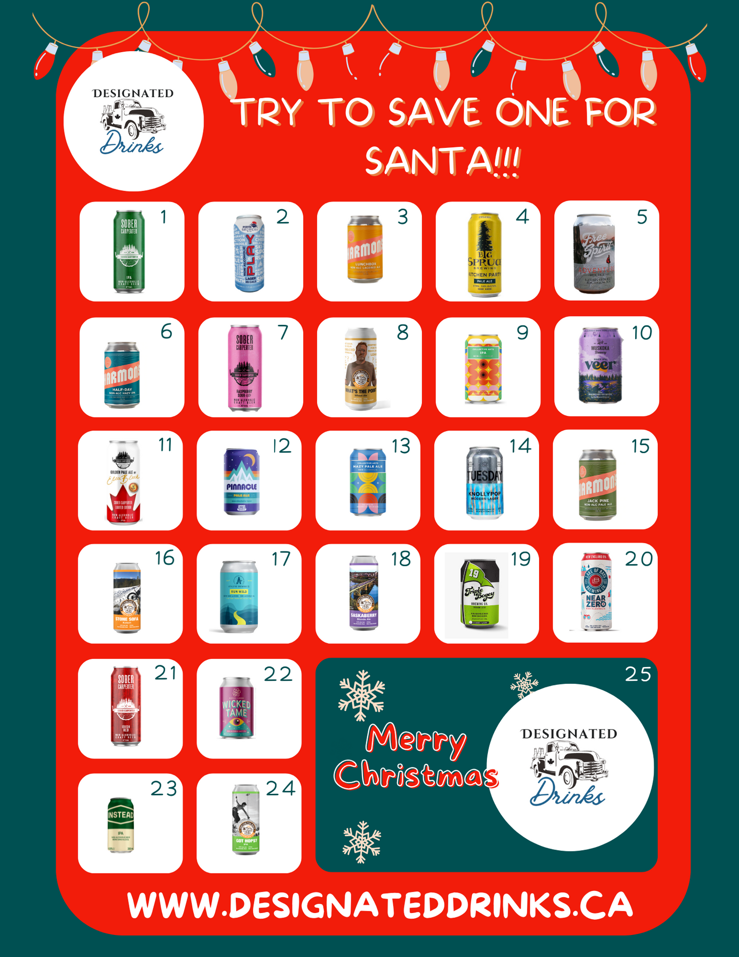 Designated Drinks (Non-Alcoholic) Christmas Advent Calendar 24 Pack