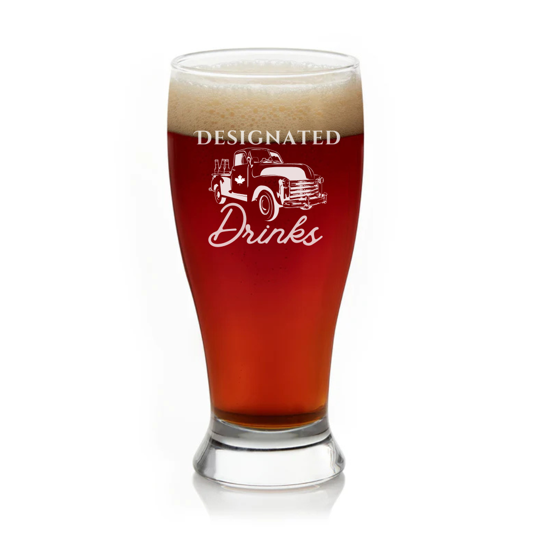 Designated Drinks 16-Ounce Pub Glass