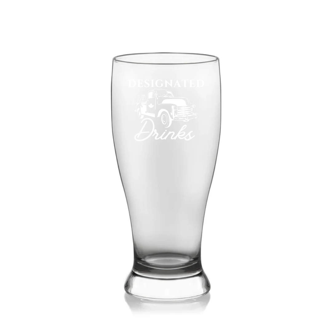 Designated Drinks 16-Ounce Pub Glass